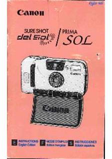 Canon SureShot Del Sol manual. Camera Instructions.